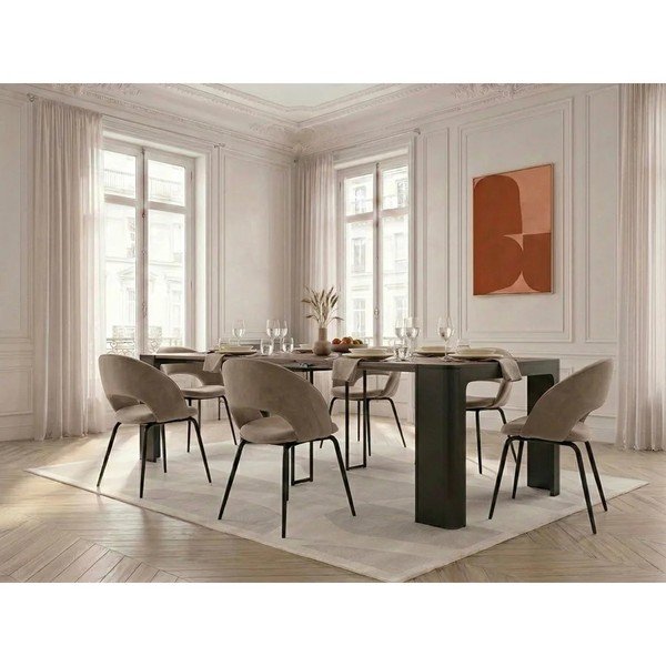 Masă consolă neagră/în culoare naturală 50x110 cm Albane – Bobochic Paris-image-4
