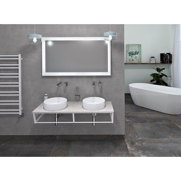 Suport pentru chiuvetă alb suspendat din oțel 120x20 cm Ska – Sapho-image-1