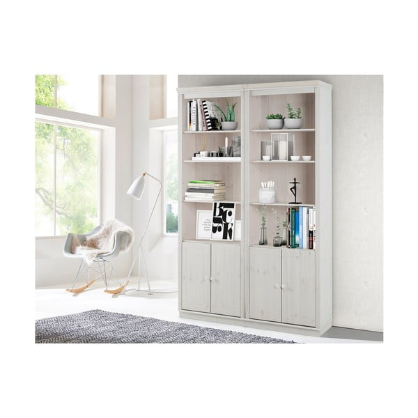 Bibliotecă albă din lemn de pin 148x223 cm Anita – Støraa-image-3