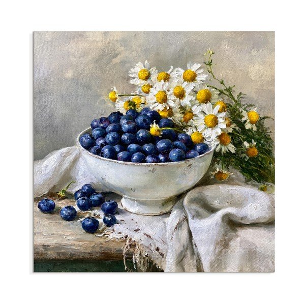 Tablou pe pânză imprimat 32x32 cm Blueberry Bowl – Styler