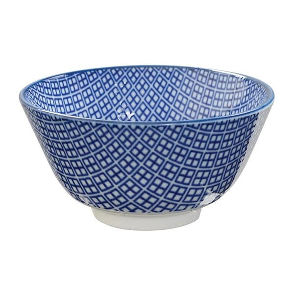 Bol din porțelan pentru orez Tokyo Design Studio Square, ⌀ 12 cm, albastru