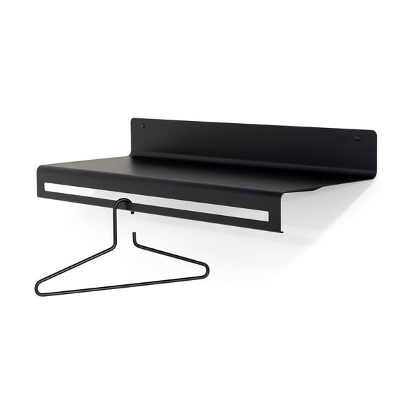 Cuier de perete negru cu raft din metal 78 cm Sway – Spinder Design-image-3