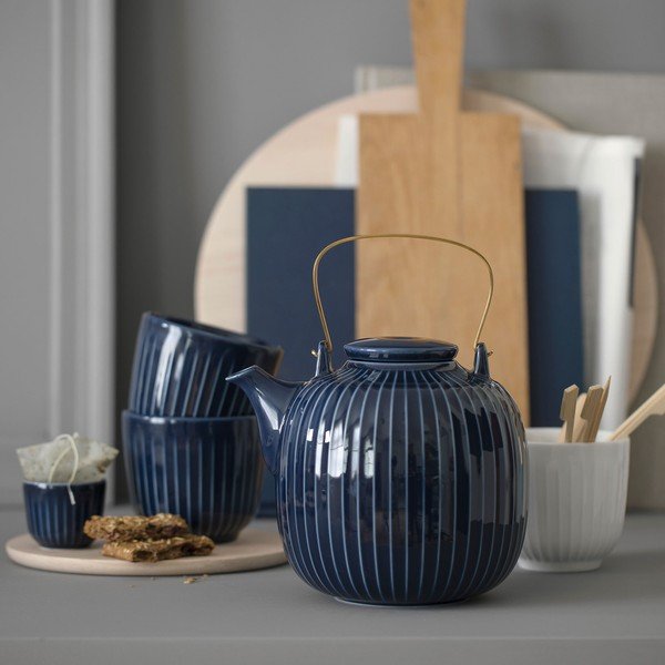 Cană din porțelan Kähler Design Hammershoi, 200 ml, albastru închis-image-1