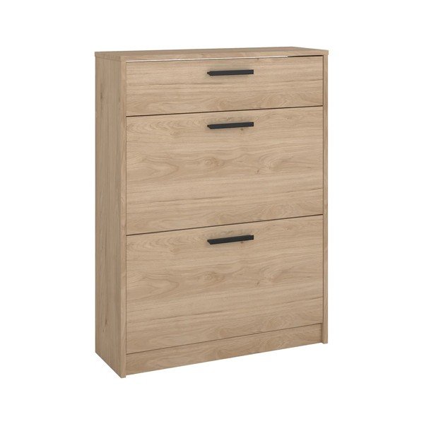 Pantofar în culoare naturală cu deschidere înclinată cu aspect de lemn de stejar 70x94x24 cm Escape – Tvilum