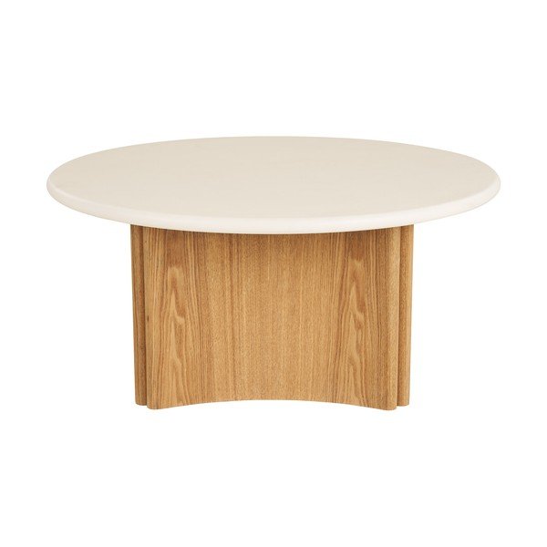 Măsuță de cafea albă/în culoare naturală rotundă cu blat din beton ø 80 cm Motril – House Nordic-image-3