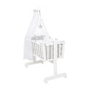Pătuț leagăn alb cu roți și baldachin 40x90 cm Little stars – Roba