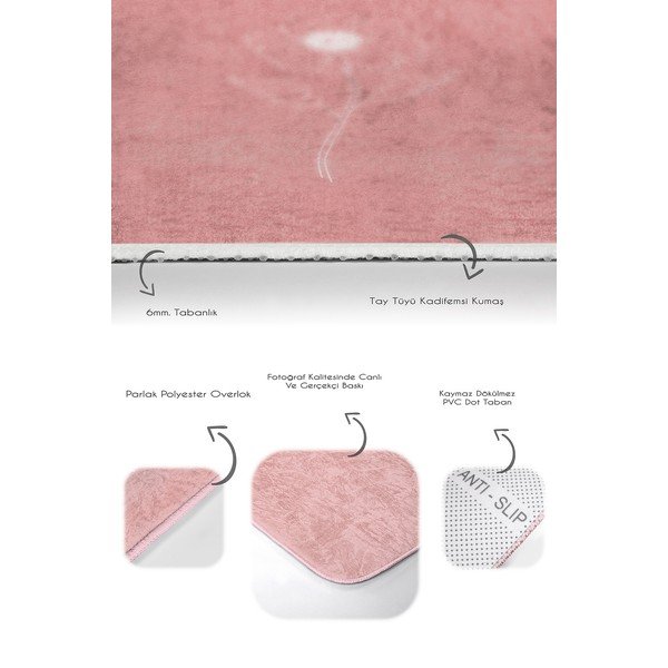 Covorașe de baie roz 2 buc. din catifea 60x100 cm – Mila Home-image-3