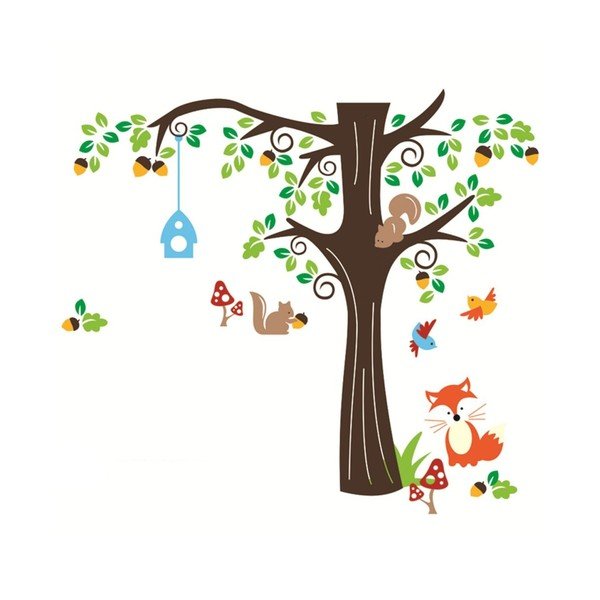 Set autocolante Ambiance Nut Tree And Fox-image-1