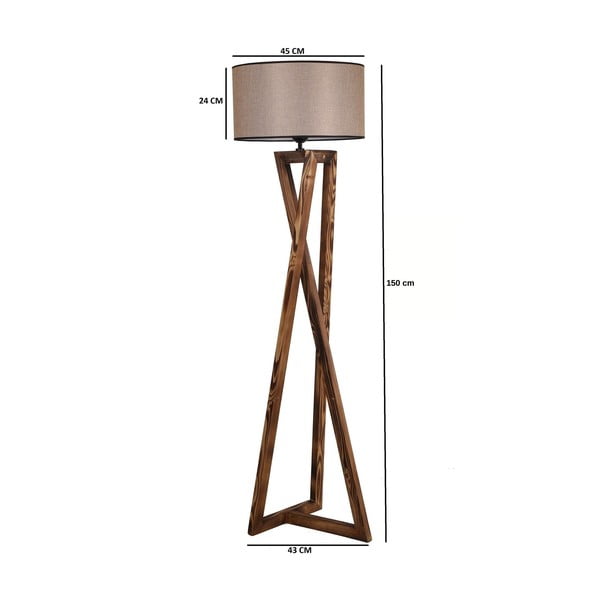 Lampadar maro cu abajur textil (înălțime 149 cm) Maçka – Opviq lights-image-3