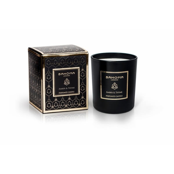 Lumânare parfumată în cutie cu aromă de salvie de nucșoară și trandafiri Bahoma London Perio