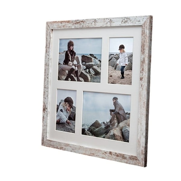 Ramă foto pentru 4 fotografii Styler Narvik Shabby, 39 x 39 cm, gri - alb