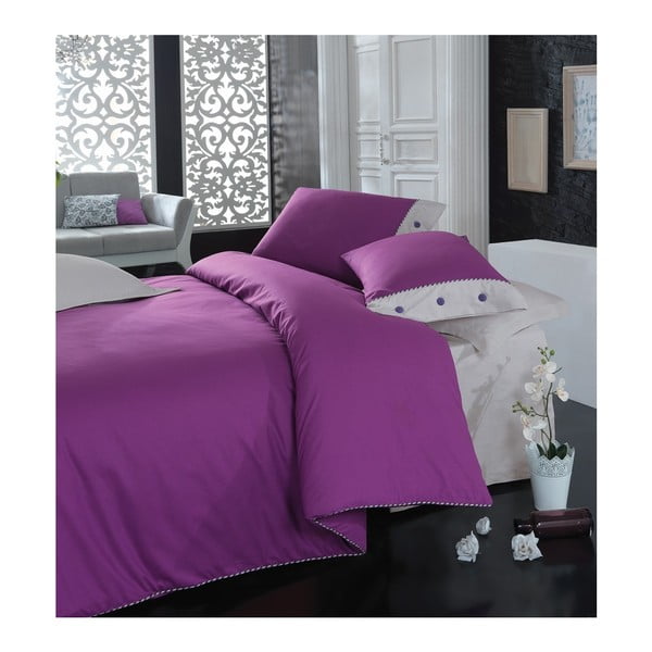 Lenjerie de pat cu cearşaf Plain, 200 x 220 cm, violet