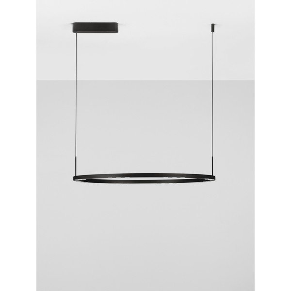 Lustră negru-mat LED cu intensitate reglabilă din aluminiu ø 80 cm Lunette – Nova Luce-image-3