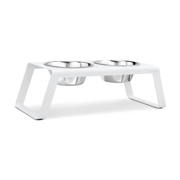 Set boluri cu suport pentru câini din metal Desco White L – MiaCara