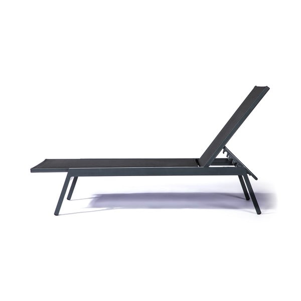 Șezlong reglabil de grădină Le Bonom Easy, negru-image-1