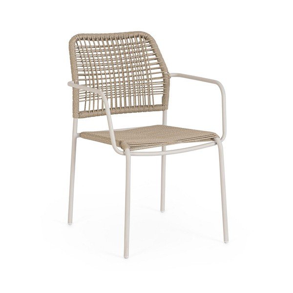 Scaun de grădină bej/în culoare naturală din metal Jable – Bizzotto