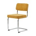 Scaun de dining galben din catifea reiată Rupert – Unique Furniture