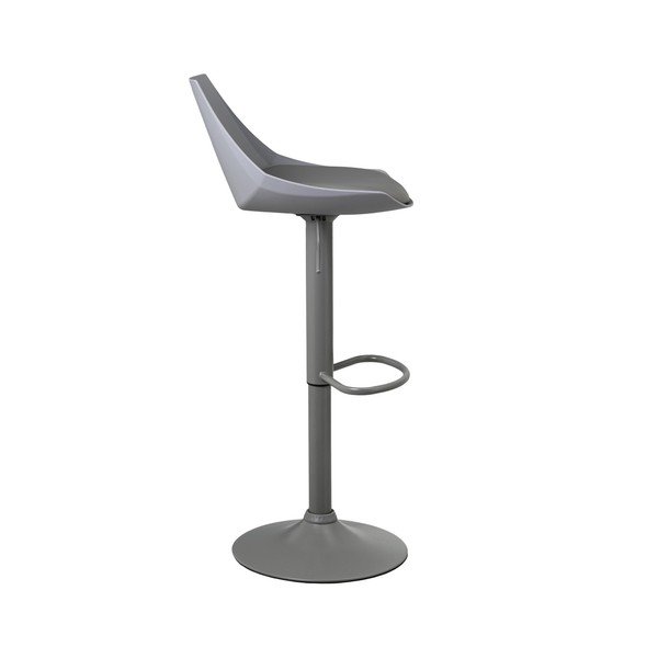 Scaune de bar gri cu înălțime ajustabilă 2 buc. din imitație de piele (înălțime șezut 56,5 cm) – Casa Selección-image-1