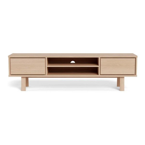 Comodă TV în culoare naturală deschisă furniruită 180x50x40 cm Lamberth – Actona-image-3
