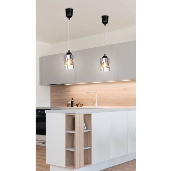 Lustră neagră cu abajur din sticlă ø 10 cm Felis – Candellux Lighting-image-3