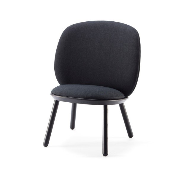 Fotoliu din lemn de frasin cu detalii din piele EMKO Naive, negru-image-4