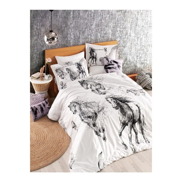 Lenjerie de pat cu cearșaf BHPC Emma, 200 x 220 cm