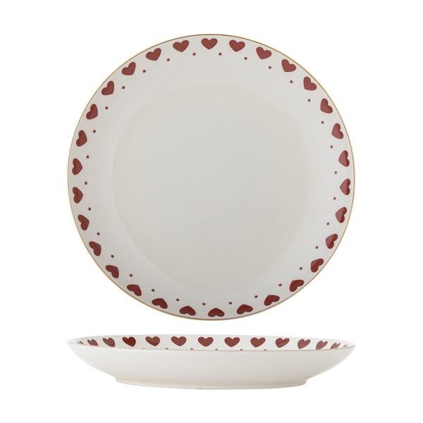 Farfurie albă din gresie ø 26,5 cm  cu model de Crăciun Jolly – Bloomingville-image-4