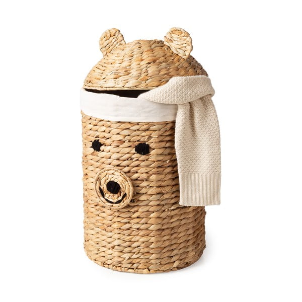 Coș de jucării pentru copii în culoare naturală din zambilă de apă ø 30x56 cm Bear – Compactor-image-4