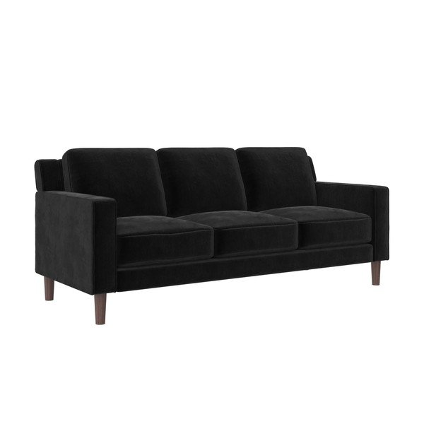 Canapea neagră cu tapițerie din catifea 83 cm Brynn – Støraa-image-2