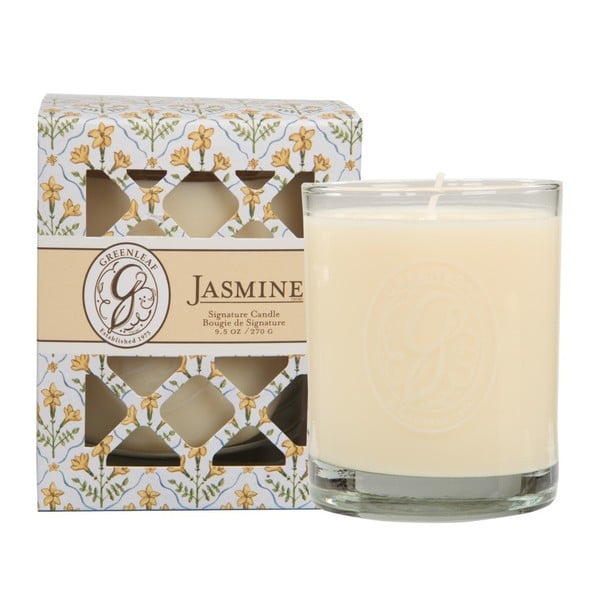 Lumânare parfumată Greenleaf Signature Jasmine, aromă de iasomie, 80 de ore