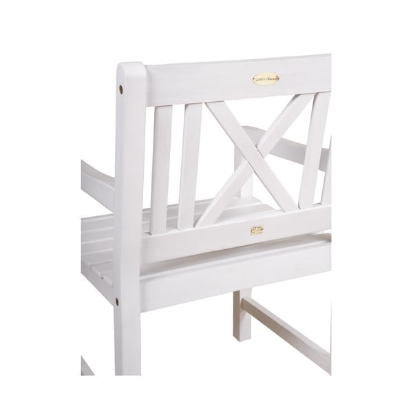 Fotoliu de grădină alb din lemn masiv Malmö – Garden Pleasure-image-2