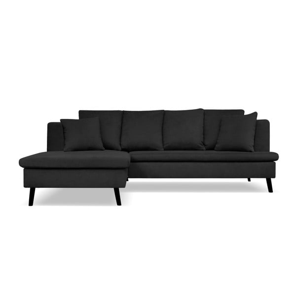 Canapea cu 4 locuri cu extensie pe partea stângă Cosmopolitan design Hamptons, negru