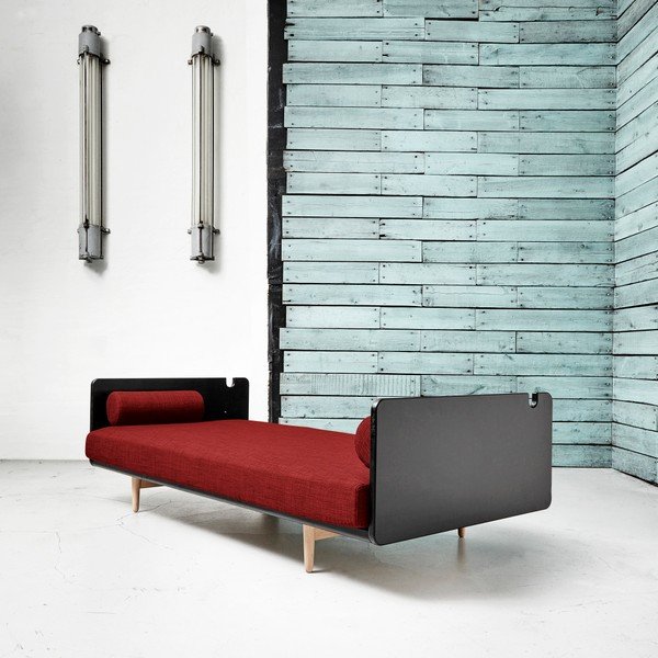 Canapea extensibilă Karup Deva Black/Raw Oak/Passion Red-image-2