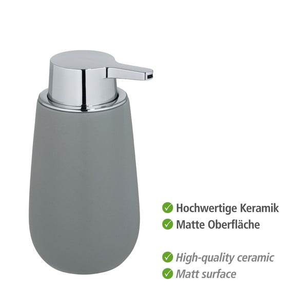 Dozator de săpun lichid gri din ceramică 320 ml Badi – Wenko-image-4