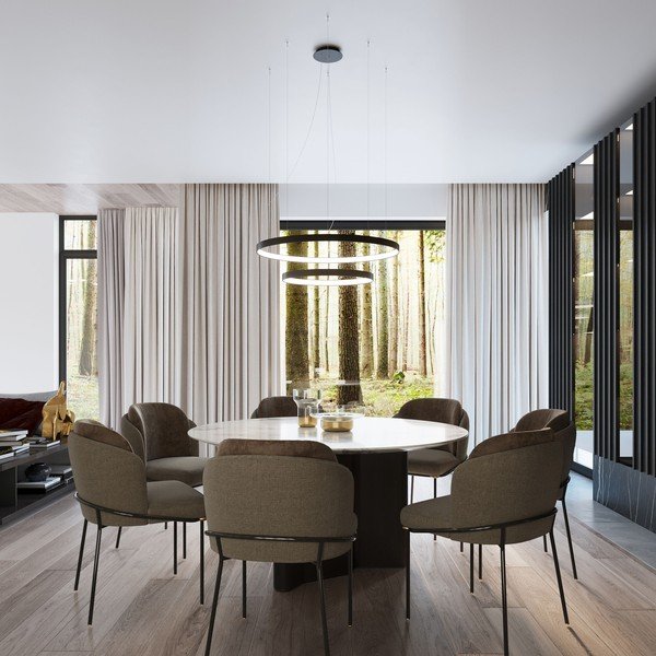 Lustră neagră LED din aluminiu ø 78 cm RIO – Thoro-image-1