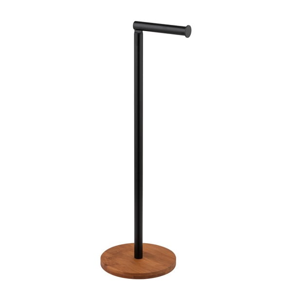 Suport pentru hârtie igienică negru/maro din oțel Serro – Wenko-image-1