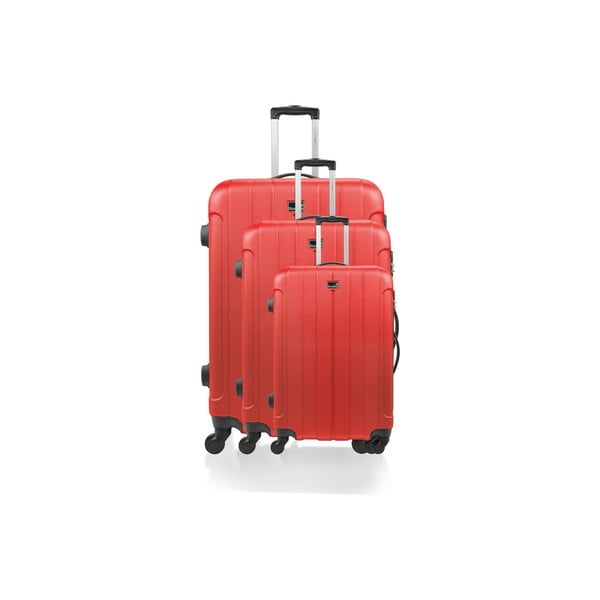 Set 3 valize Brand Developpement Loisa, roșu