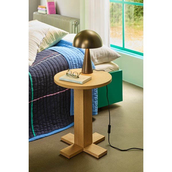 Măsuță auxiliară rotundă cu aspect de lemn de stejar ø 45 cm Koohi – Hübsch-image-1