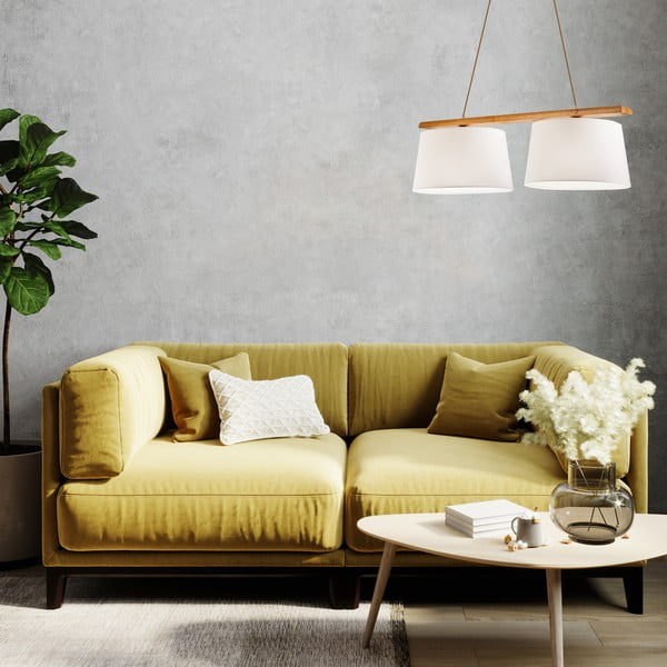 Lustră maro cu abajur textil ø 35 cm Aida – LAMKUR-image-2