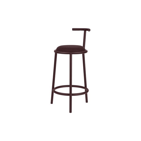 Scaun de bar burgundy din metal (înălțime șezut 68 cm) Hogo – noo.ma