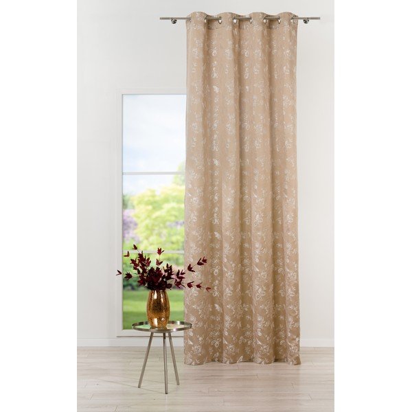 Draperie bej 135x260 cm Lillies – Mendola Fabrics-image-2