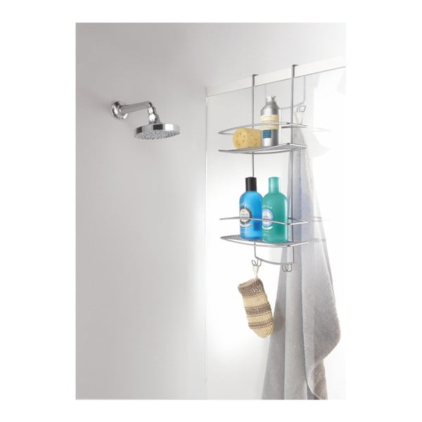 Etajeră atașabilă cu 2 nivele pentru baie Metaltex Onda-image-1