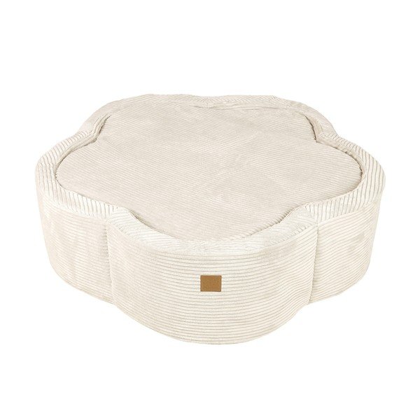 Piscină cu bile crem din catifea reiată ø 90 cm înălțime 30 cm – Meowbaby