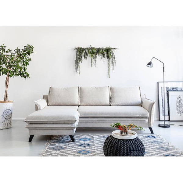 Colțar extensibil cu șezlong pe partea stângă Miuform Charming Charlie, bej deschis-image-1