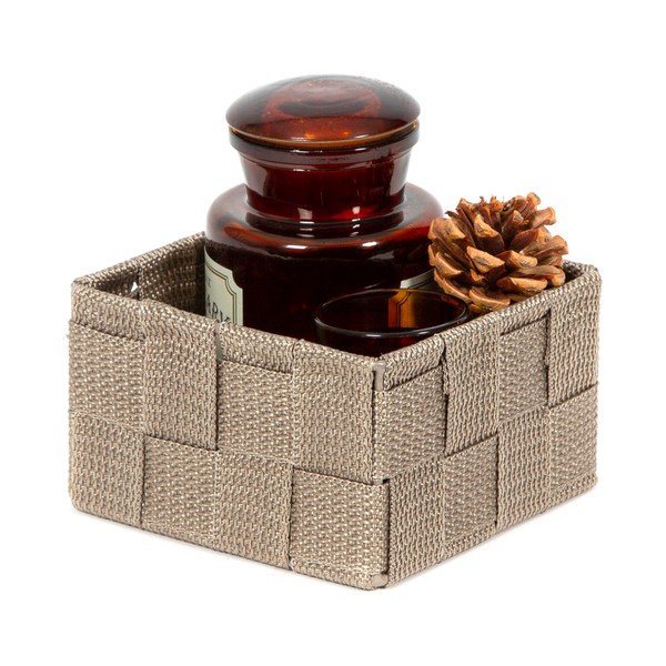 Organizator pentru baie Compactor Stan, 12 x 12 cm, maro deschis-image-1