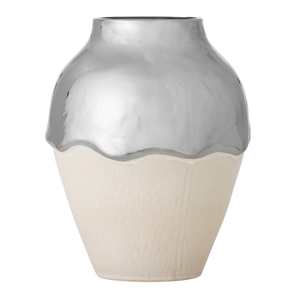 VazÄcrem/argintie din gresie (Ã®nÄu0083lÈu009Bime 26 cm) Silvio âu0080Bloomingville