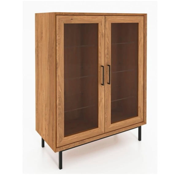 Vitrină din lemn de stejar 97x125 cm Abies – The Beds-image-3