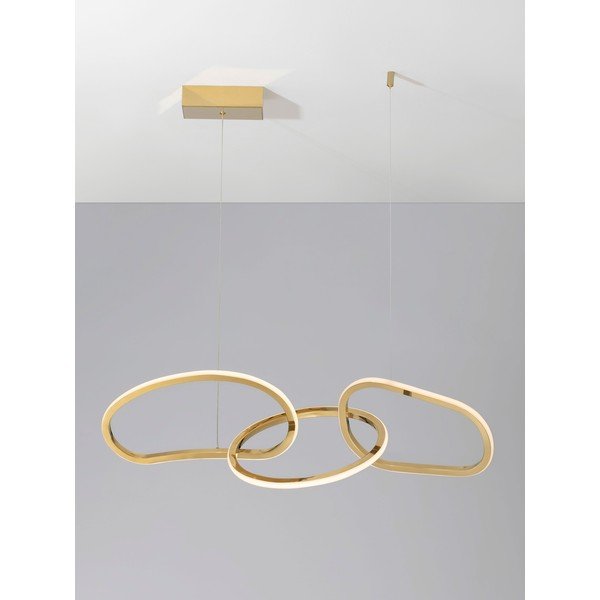 Lustră aurie LED cu intensitate reglabilă din aluminiu Girish – Nova Luce-image-4