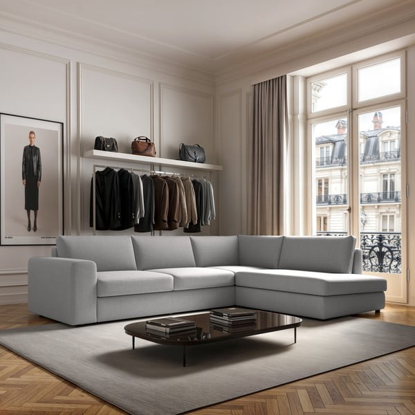 Colțar gri deschis (cu colț pe partea dreaptă, în formă de ”L”) Baga – Rodier-image-1