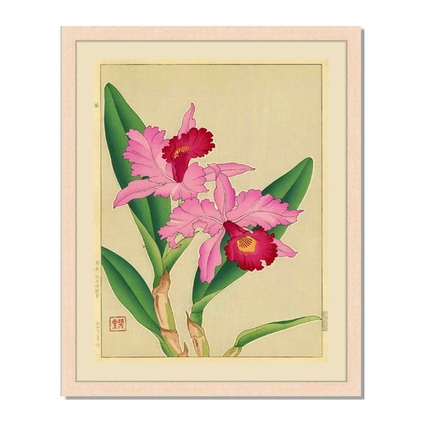 Tablou înrămat Liv Corday Asian Pink Flowers, 40 x 50 cm